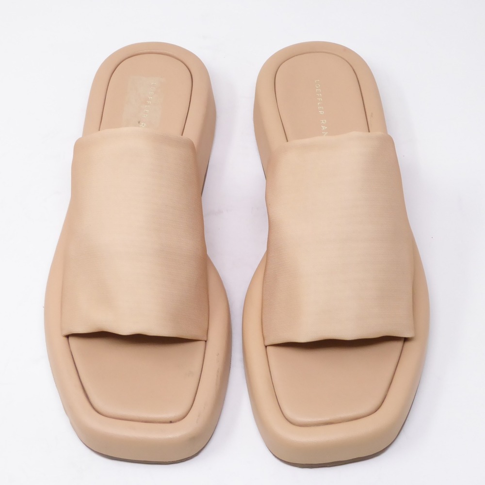 Loeffler Randall Deryn Slide Sandals Tan Leather Square Toe Platform Womens 11 - Picture 4 of 10